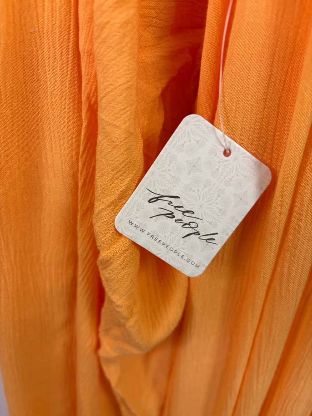 Free People Maxi Dress sz Medium NWT Orange Beach Boho Halter Side Slit Sundress - Picture 8 of 10